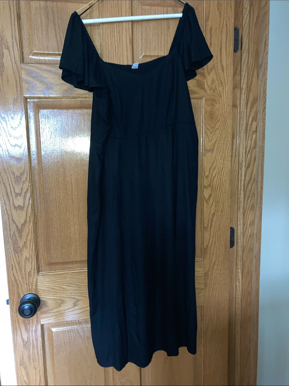 Old Navy Black Off-Shoulder Maxi Dress with Flutter Sleeves